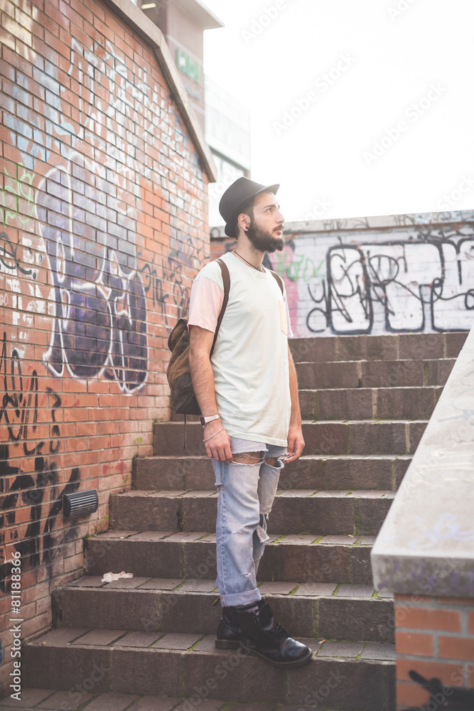 young handsome hipster gay modern man young handsome hipster gay modern man
