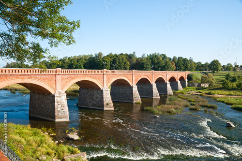 Brick bridge across the Venta river