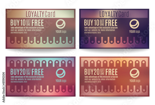 Customer loyalty card or reward card templates