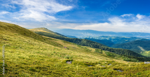 Fotótapéta valley on hillside of mountain range