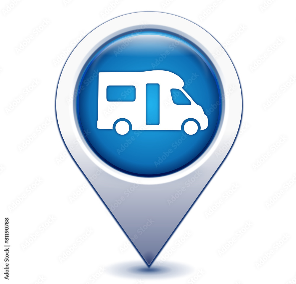 camping car sur marqueur géolocalisation bleu camping car sur marqueur géolocalisation bleu