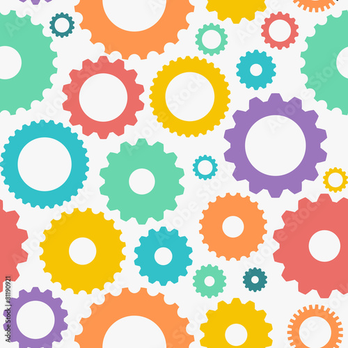 Gear Icon Seamless Pattern Vector Illustration