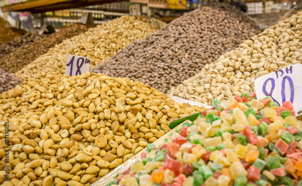 Assortment of nuts in Morocco