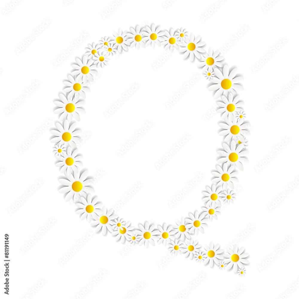 Flora Daisy Design Alphabet Vector Illustartion Flora Daisy Design Alphabet Vector Illustartion