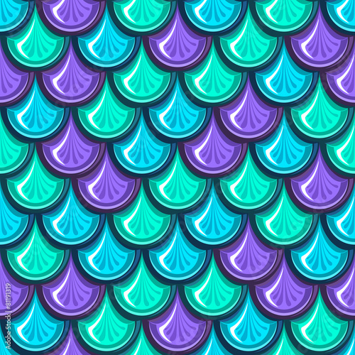 Seamless colorful river fish scales