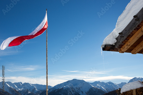 Ice, roof and flag