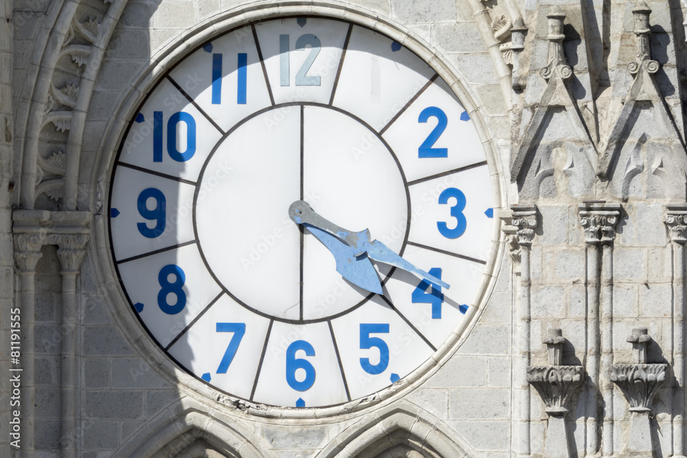 Clock of Basilica del Voto Nacional church, Quito, Ecuador Clock of Basilica del Voto Nacional church, Quito, Ecuador