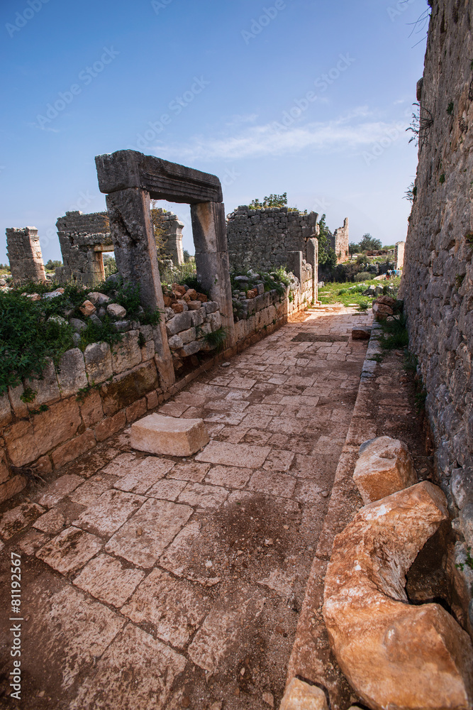 Ancient road. Kanli divane( Kanitellis)/ ancient rome city Ancient road. Kanli divane( Kanitellis)/ ancient rome city