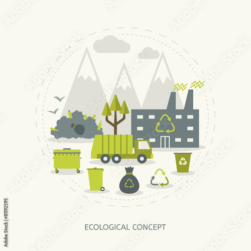 Ecologic concept in flat style
