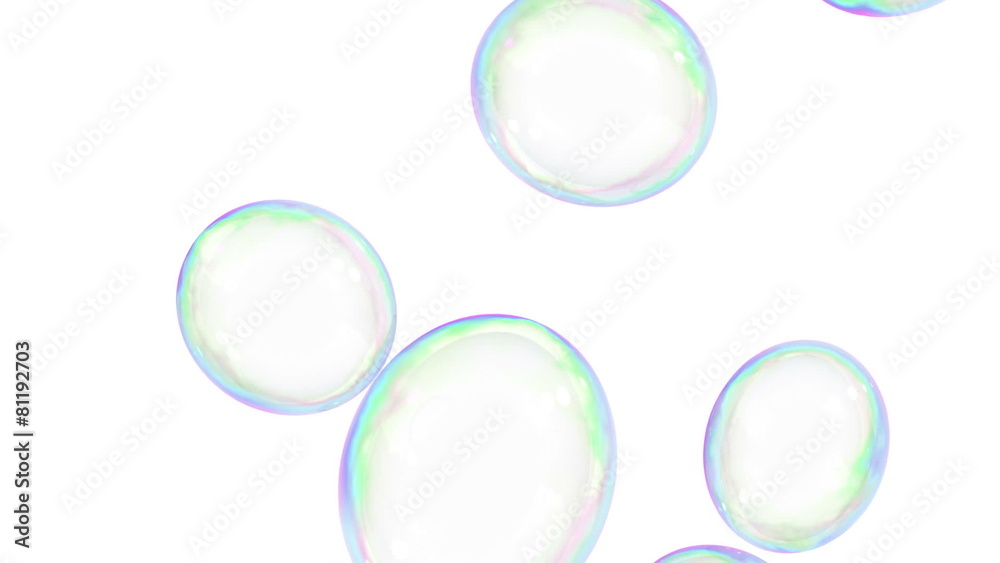Looped animation of Soap Bubbles. HD 1080. Alpha mask.
