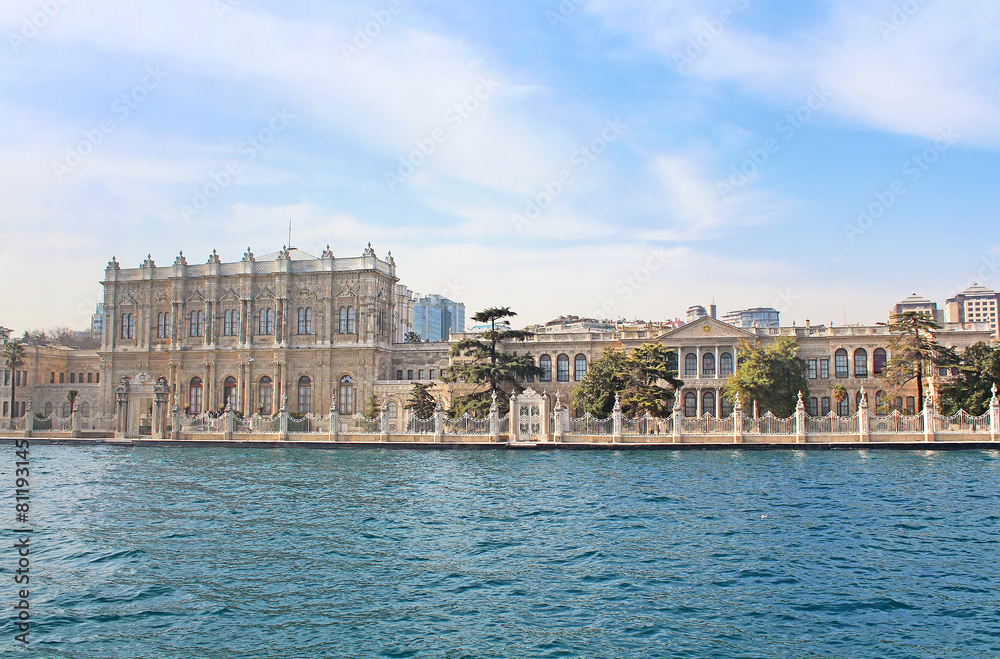 Dolmabahce palace near Bosphorus in Istanbul, Turkey