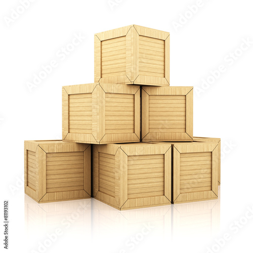 Stack of wooden boxes