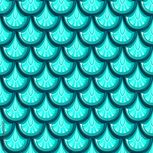 Seamless turquoise river fish scales