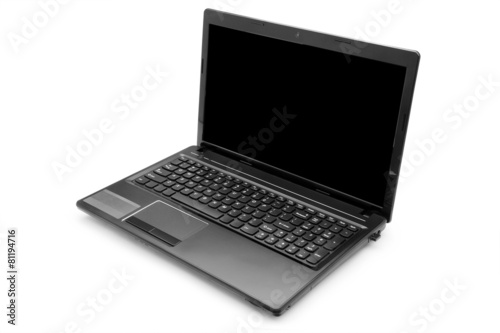 laptop with black monitor