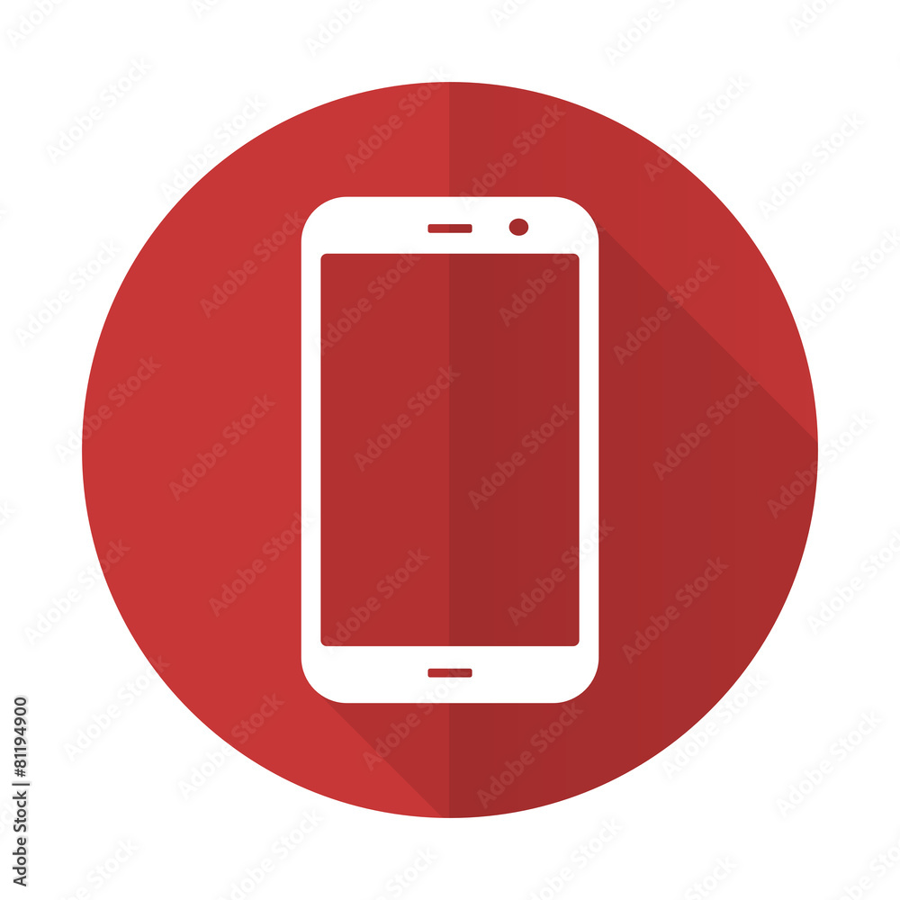 smartphone red flat icon phone sign smartphone red flat icon phone sign