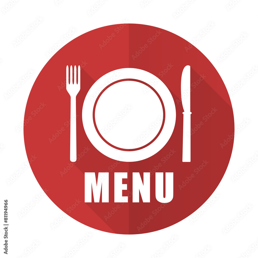 menu red flat icon restaurant sign menu red flat icon restaurant sign