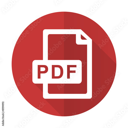 pdf file red flat icon