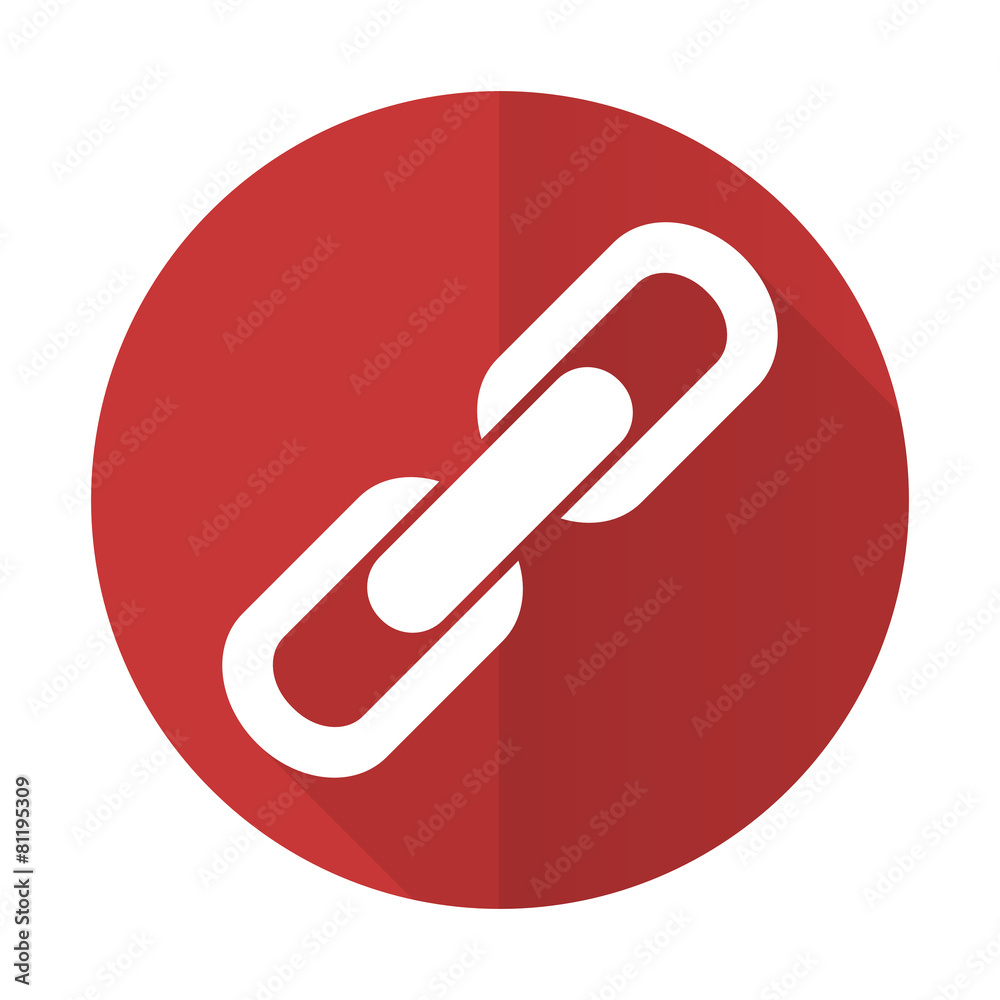 link red flat icon chain sign link red flat icon chain sign