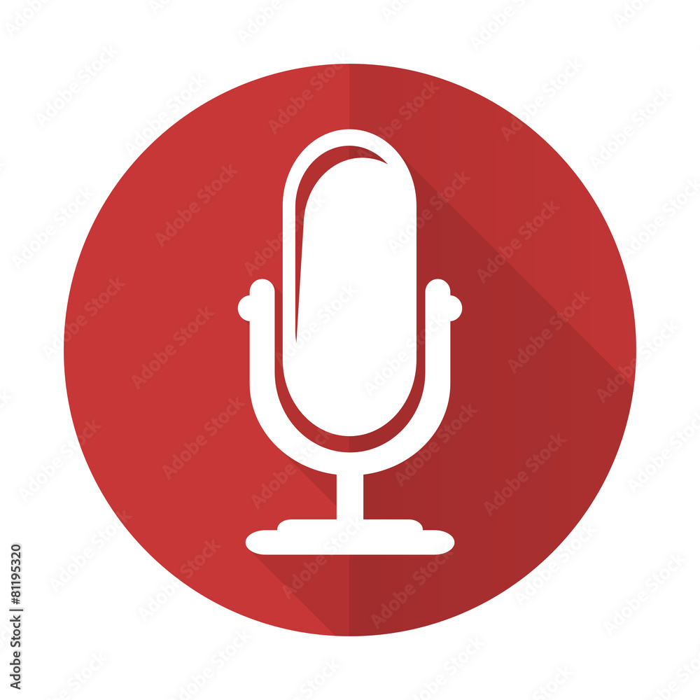 microphone red flat icon podcast sign microphone red flat icon podcast sign