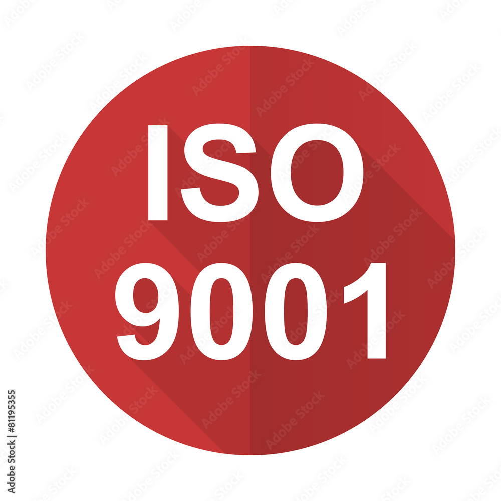 iso 9001 red flat icon iso 9001 red flat icon