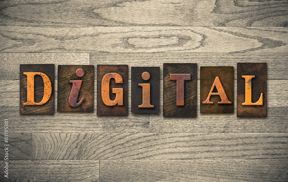 Fototapeta premium Digital Wooden Letterpress Theme