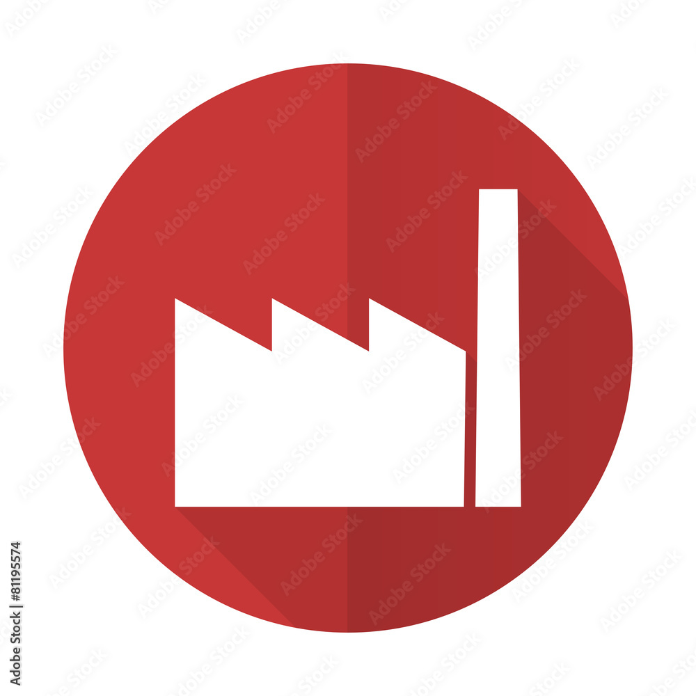 factory red flat icon industry sign manufacture symbol Stock