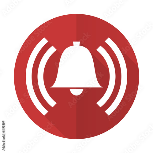 alarm red flat icon alert sign bell symbol