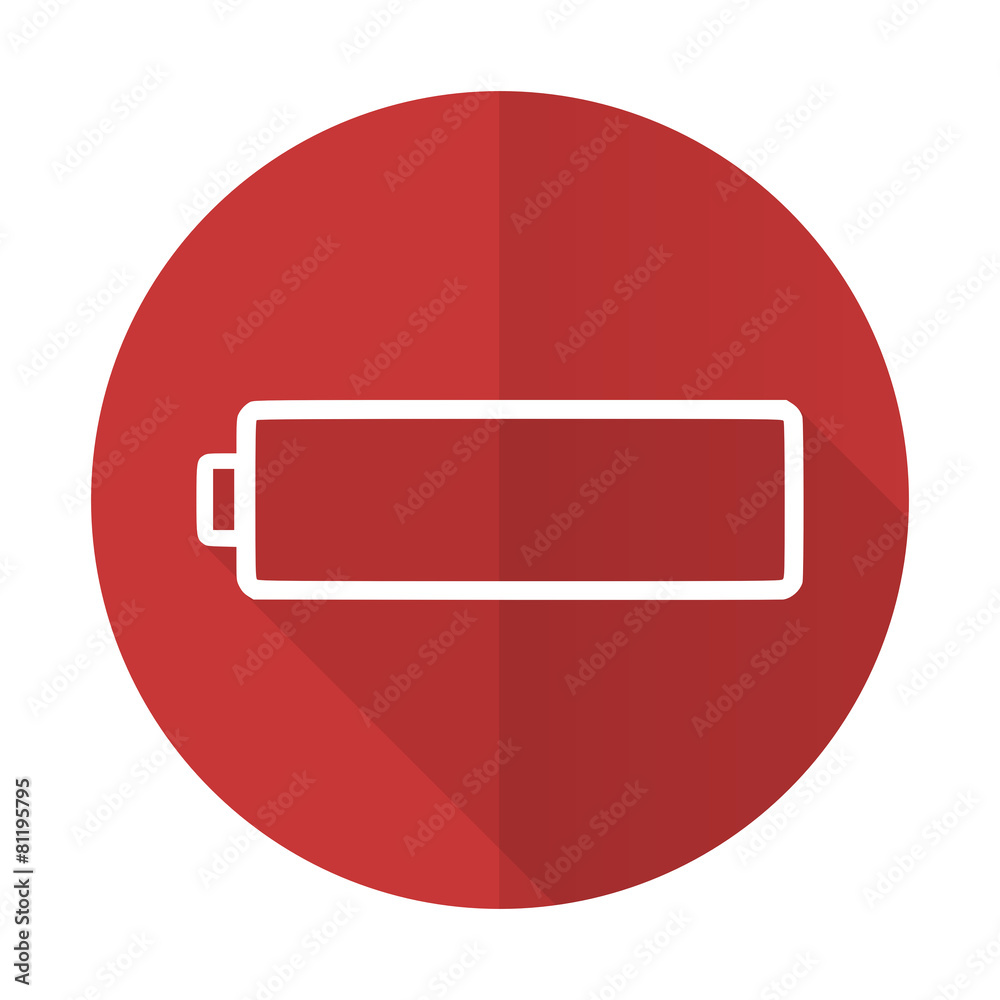 battery red flat icon charging symbol power sign battery red flat icon charging symbol power sign