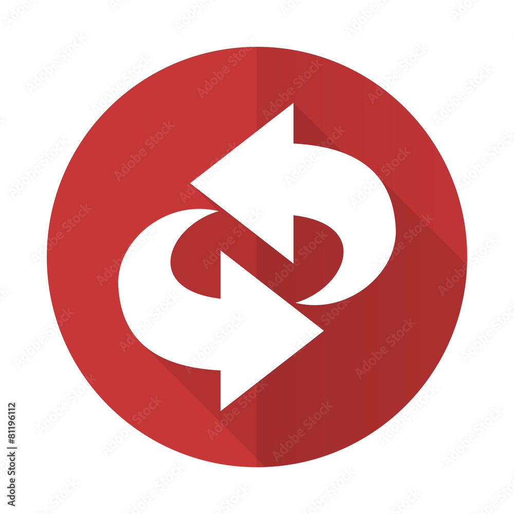rotation red flat icon refresh sign rotation red flat icon refresh sign