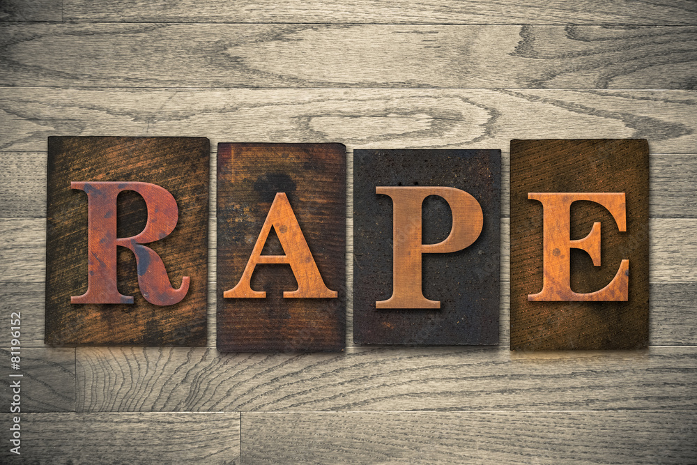 Naklejka premium Rape Concept Wooden Letterpress Theme