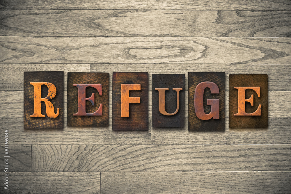 Naklejka premium Refuge Wooden Letterpress Theme