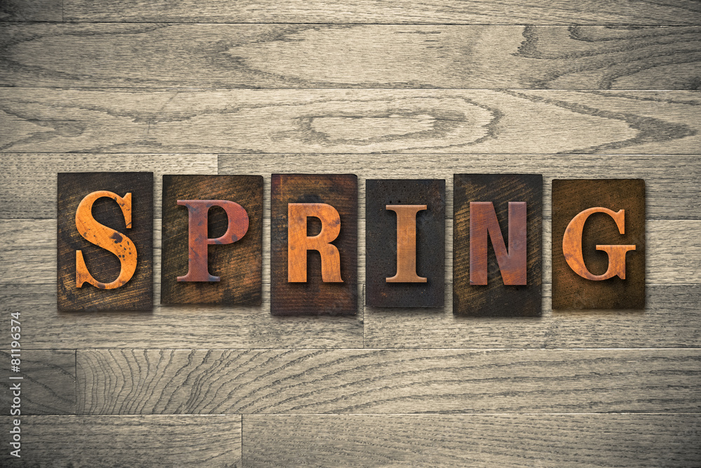 Fototapeta premium Spring Wooden Letterpress Theme