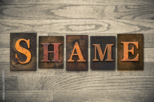 Canvas Print Shame Wooden Letterpress Theme