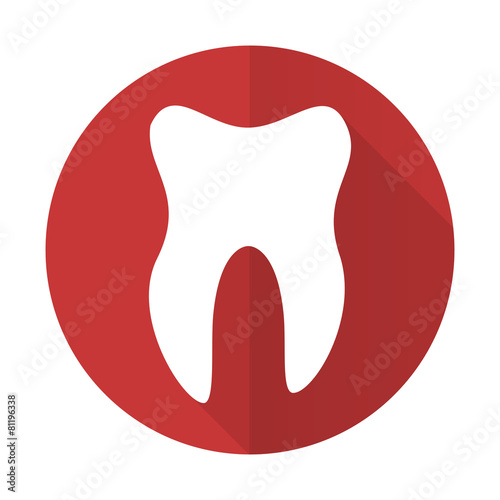 tooth red flat icon