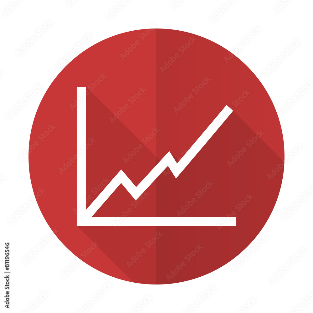 chart red flat icon stock sign chart red flat icon stock sign