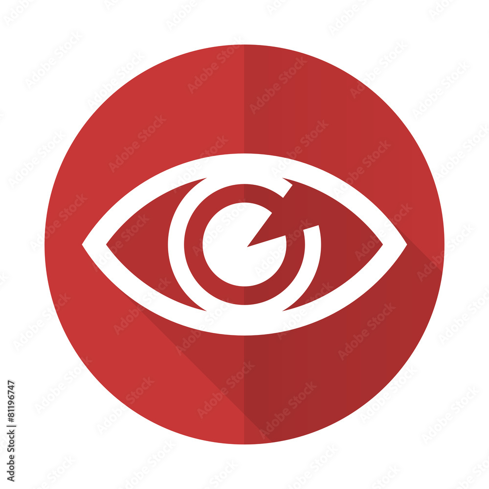 eye red flat icon view sign eye red flat icon view sign