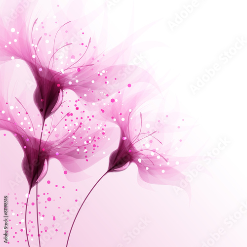 vector background with pink flowers