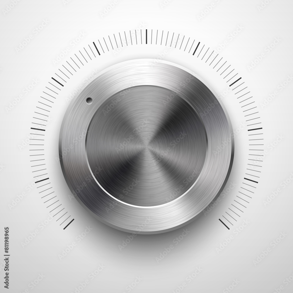 Abstract Technology Volume Knob with Metal Texture