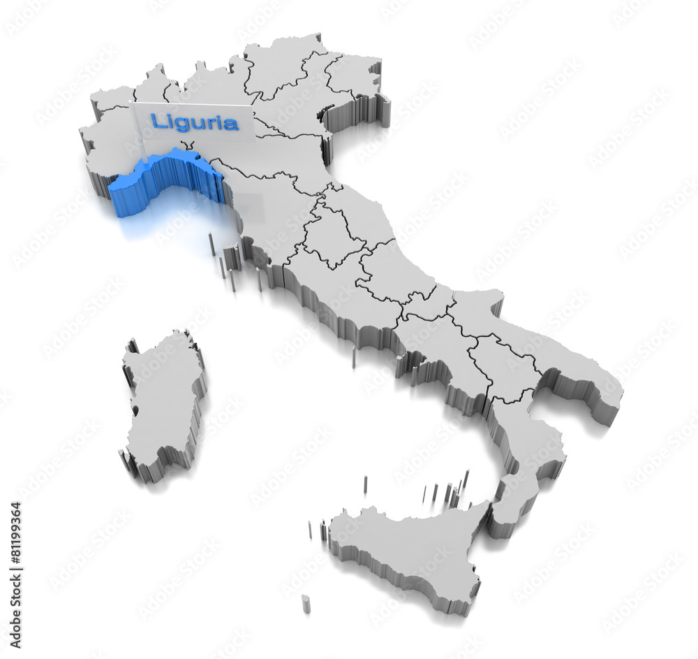 Map of Liguria region