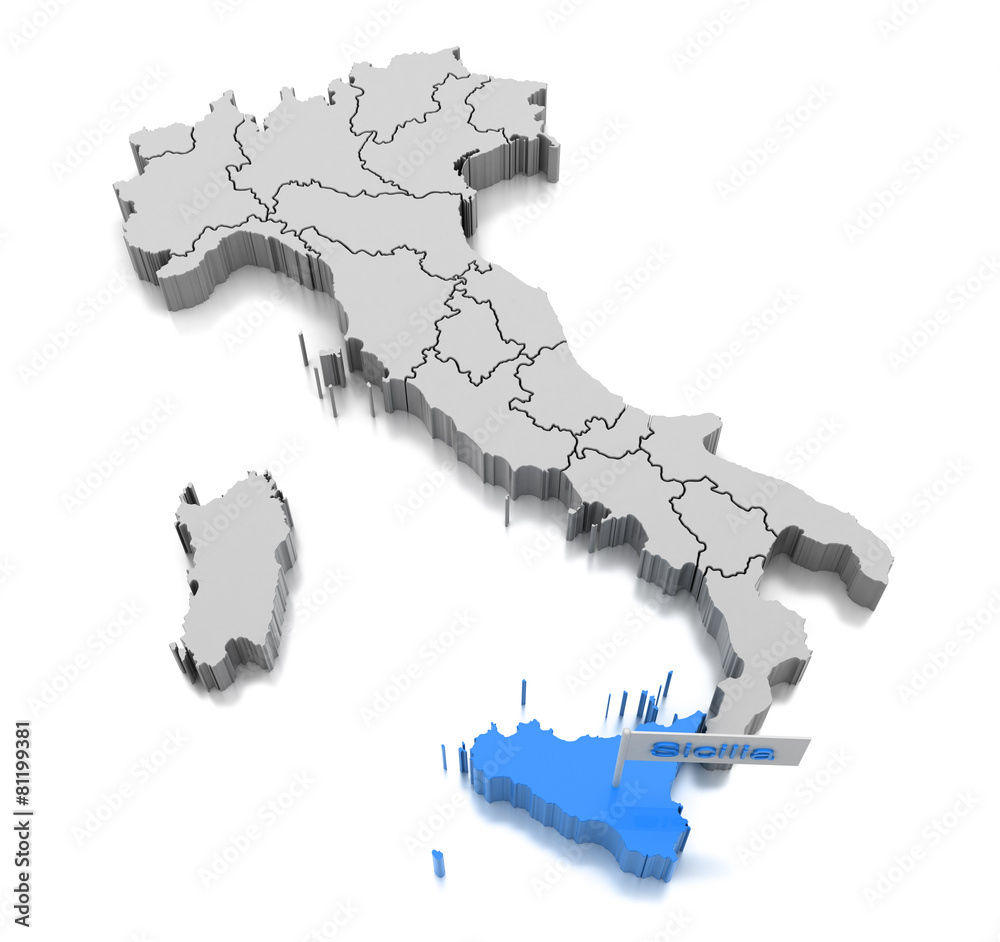 Map of Sicilia region