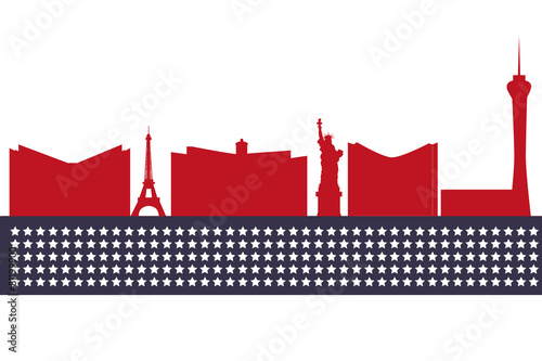 March 21, 2015: Illustration of silhouette of the city of Las Ve
