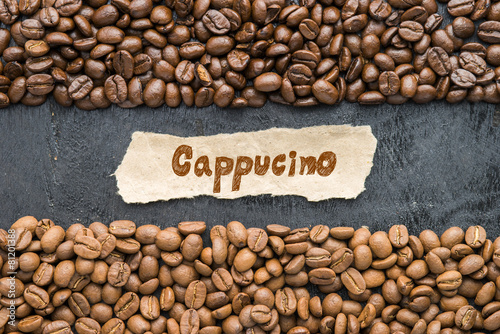 Coffee Beans Cappucino Label