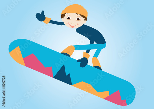 Boy on snowboard