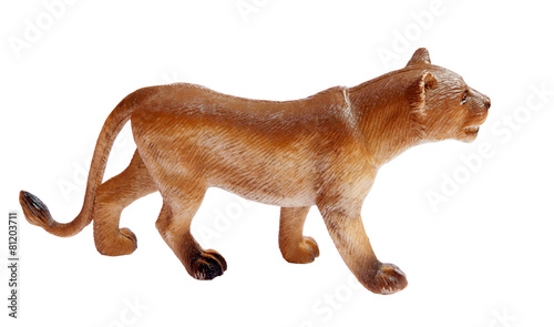 rubber lion on white background