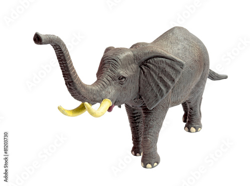 Toy Elephant on White Background