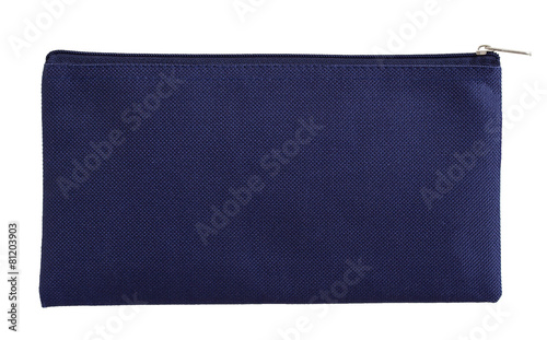 blue canvas bag isolated on white with clipping path