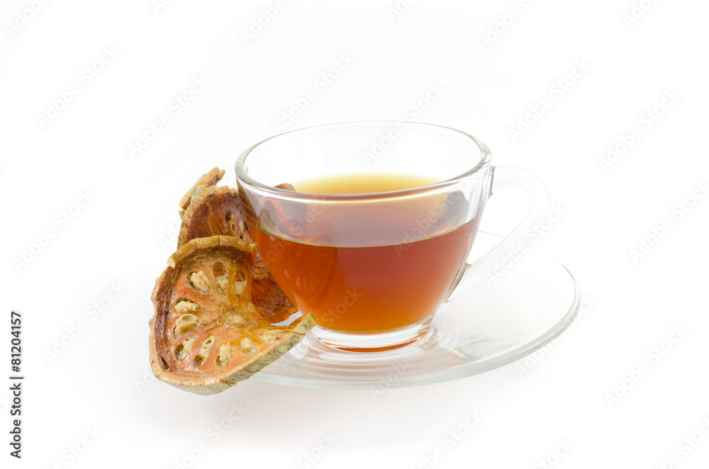 Bael tea isolate on white Bael tea isolate on white