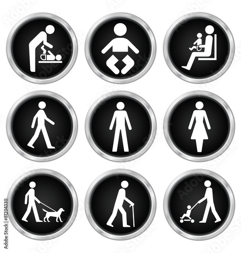 Black people related icon set