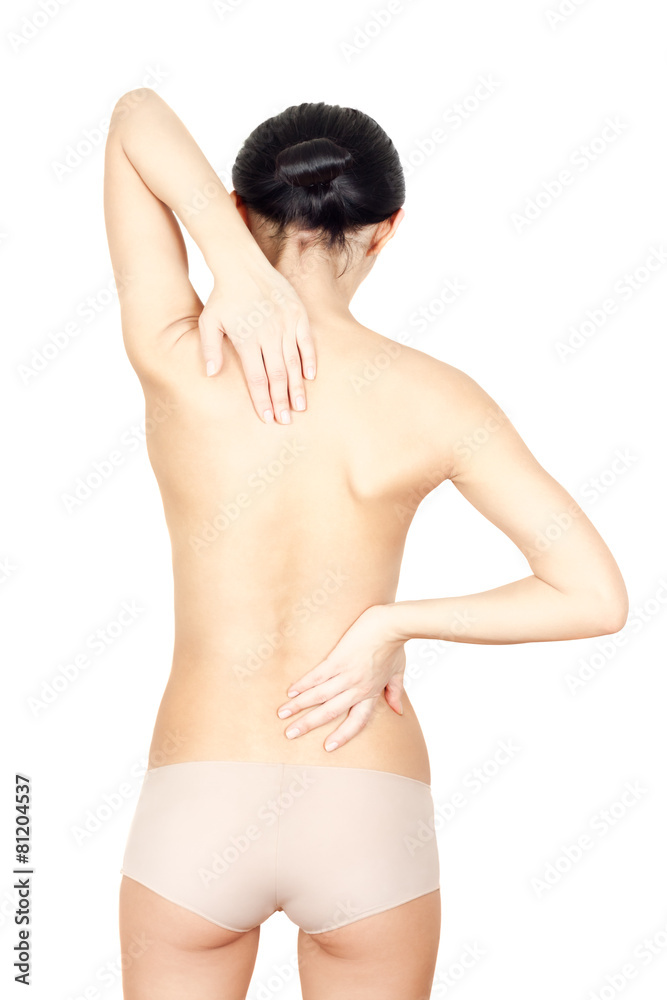 Fototapeta premium woman massaging her neck