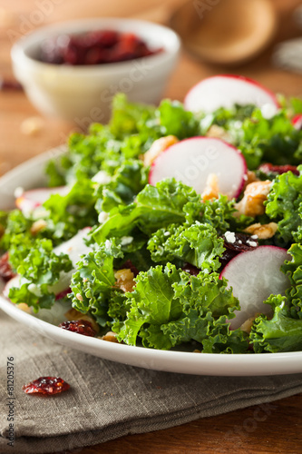 Healthy Raw Kale and Cranberry Salad